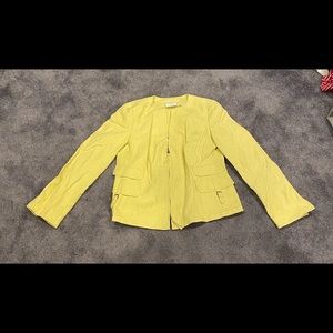 (1) Trendy Yellow Akris Punto Zip-Up Jacket/Cover-Up Women’s Size 10